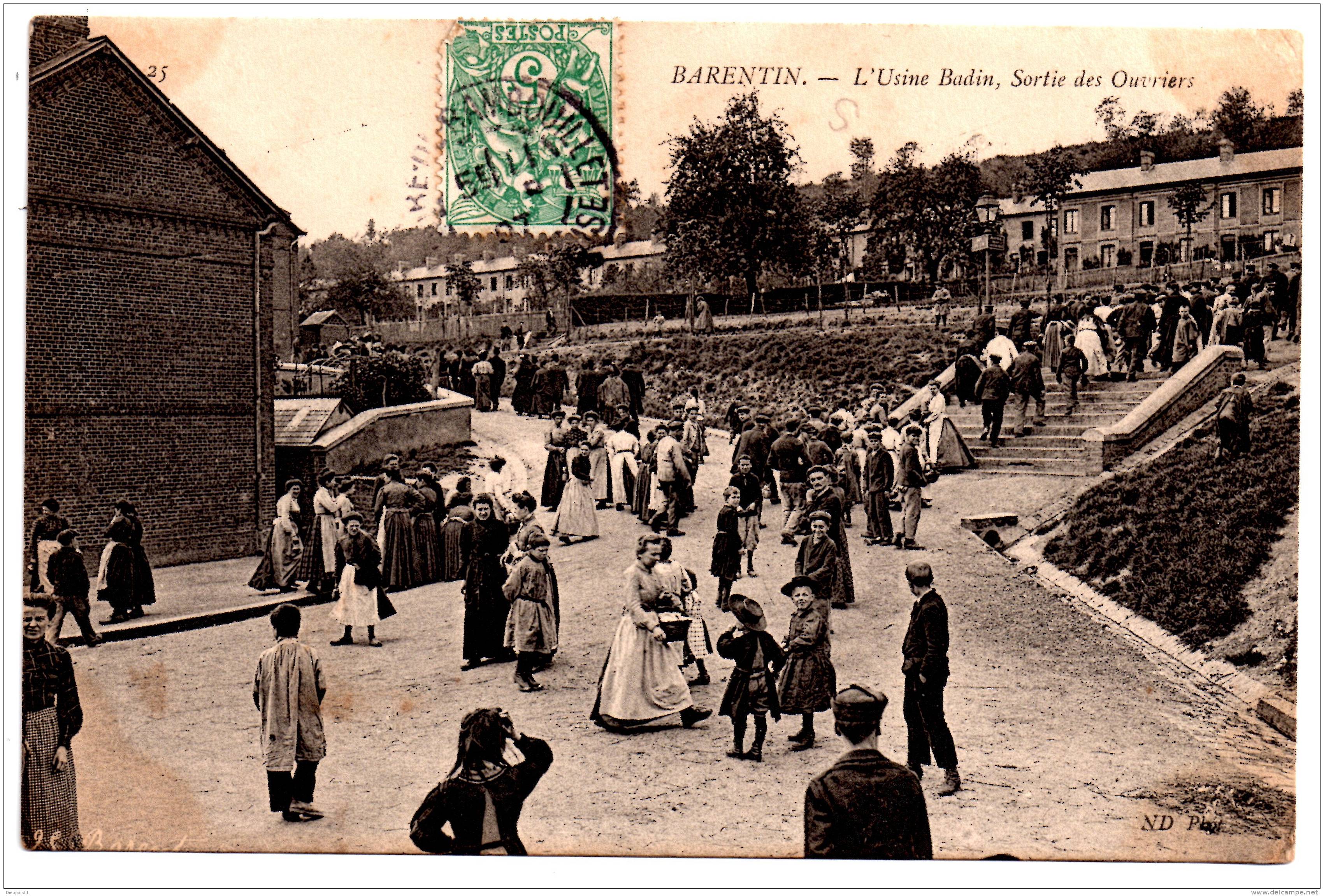 76 CPA Barentin, L'usine Badin, Sortie Des Ouvriers ND N°25 - Barentin