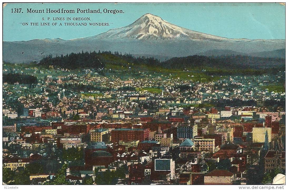 MOUNT HOOD FROM PORTLAND ,orégon  ( VOIR TIMBRES  VERSO ) - Portland