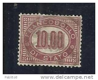 ITALIA REGNO ITALY KINGDOM 1875 SERVIZIO LIRE 10 USATO USED - Servizi