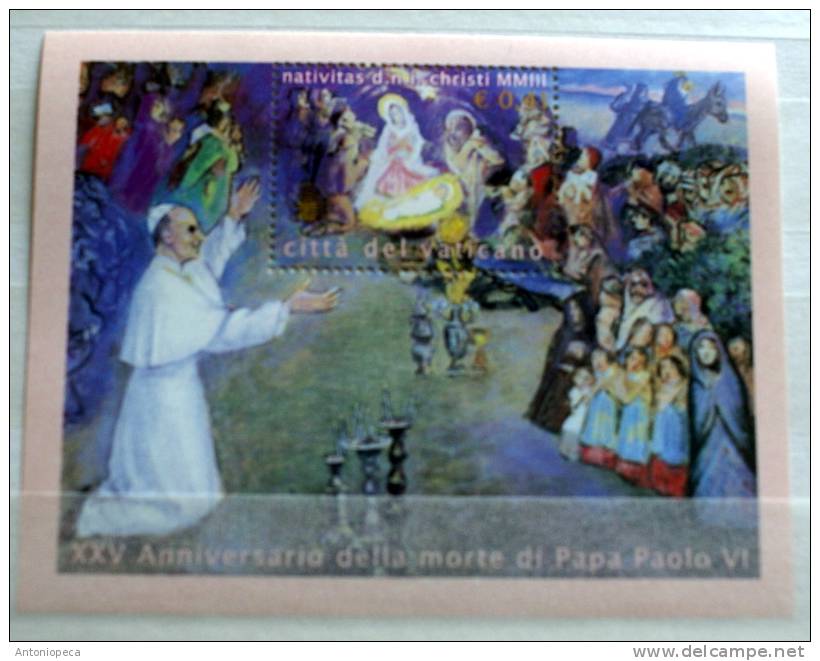 VATICAN 2003 SHEET CHRISTMAS MNH** - Blocs & Feuillets