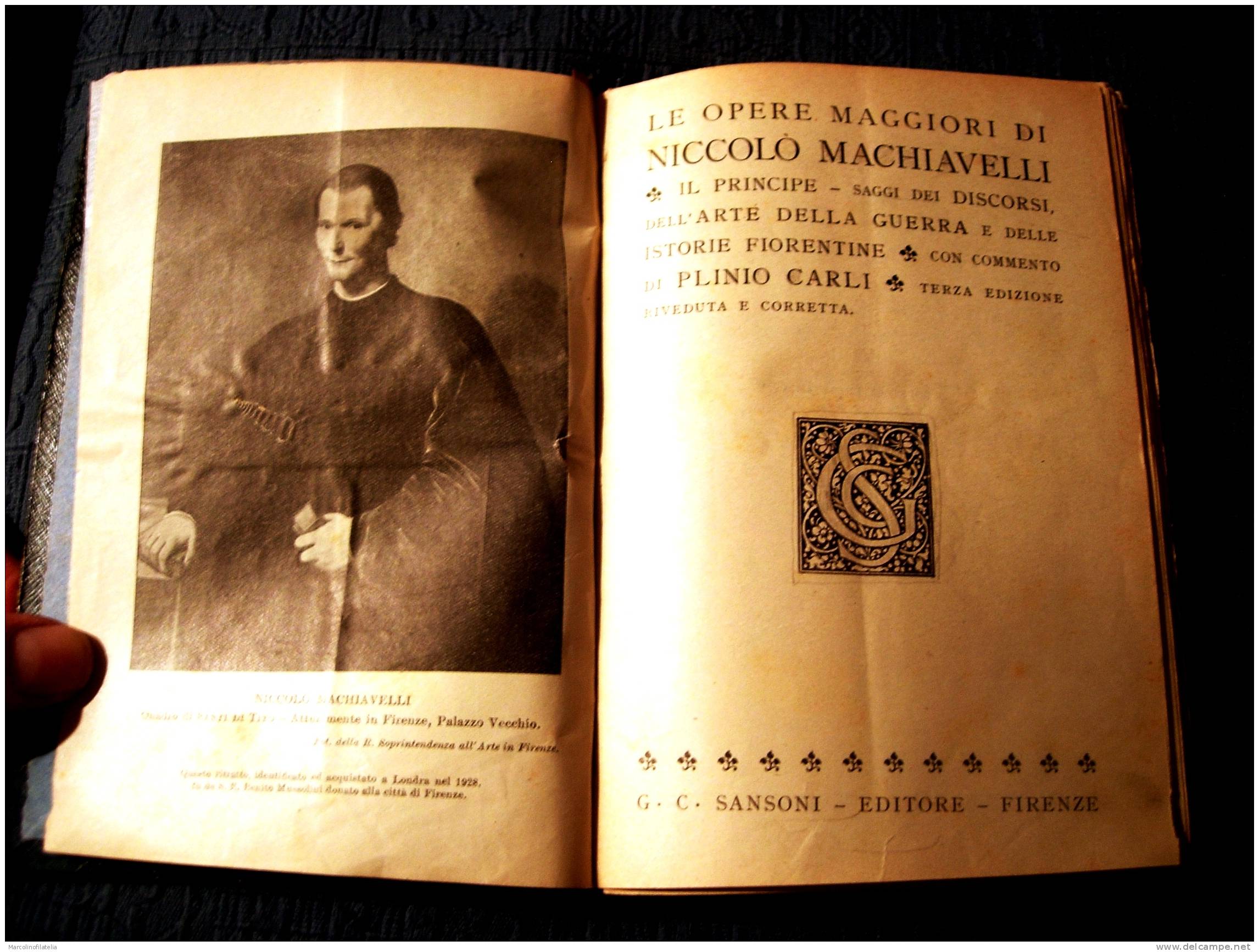 Libro Antico - Le Opere Maggiori Di NICCOLO´ MACHIAVELLI -3° Edizione -anno 1932 - Livres Anciens