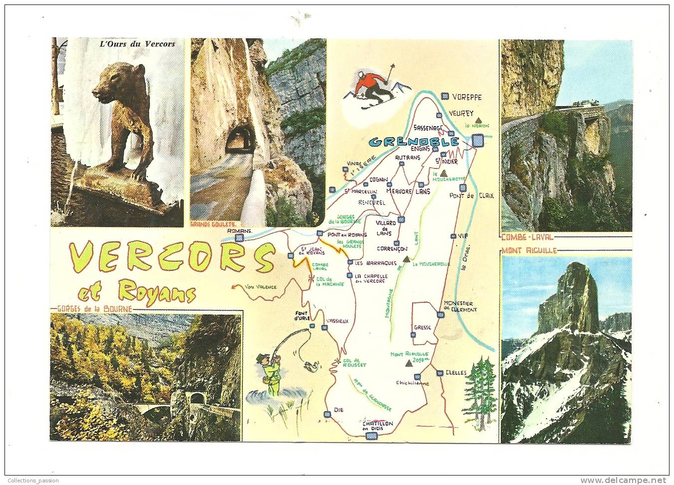 Cp, Carte Géographique, Les Alpes Du Dauphiné, Paysages Du Vercors Et Du Royans - Landkarten