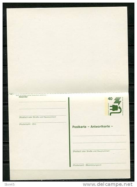 Germany/ Berlin 1974 Postal Stationary Card With  Answer Card Unused - Storia Postale