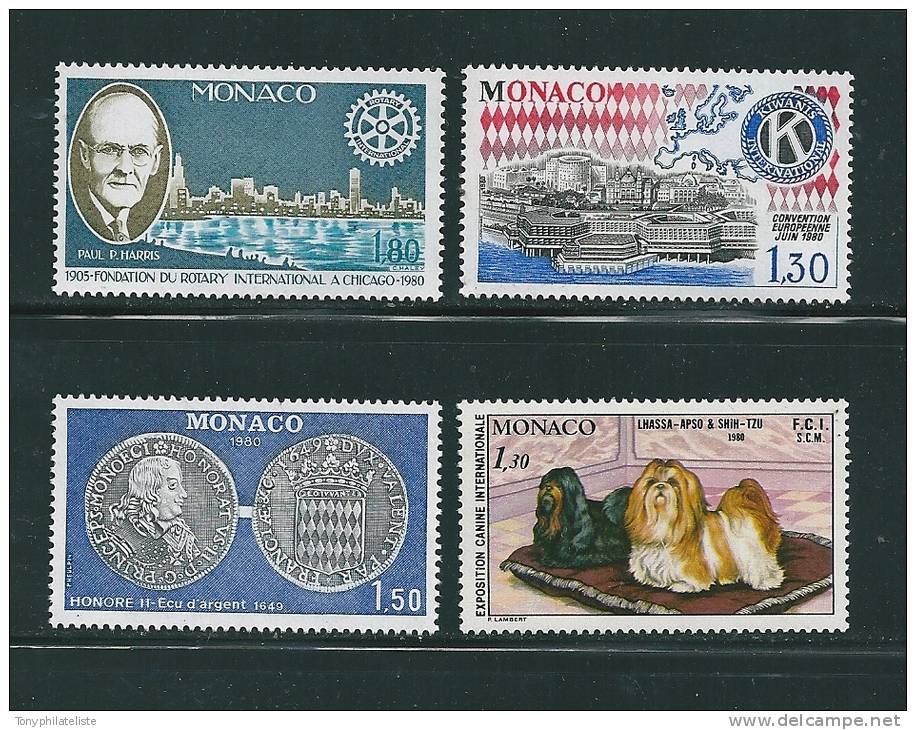 Monaco Timbres Neuf ** De 1980  N°1229  A 1232 Gomme Parfaite - Nuovi