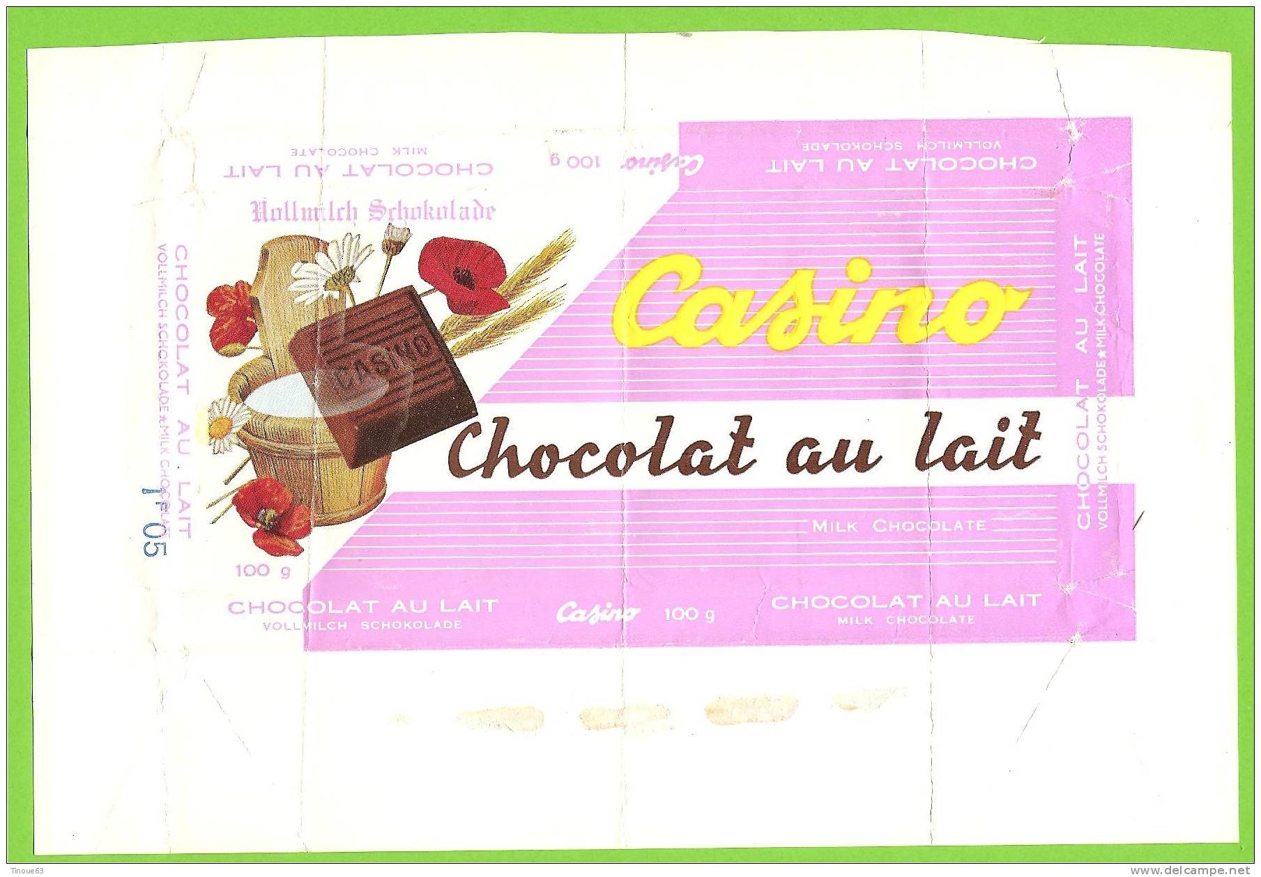 Lot De 2 Emballages Tablettes De Chocolat Au Lait "casino" - 100 G Et 200 G - 2 Scans - Cioccolato