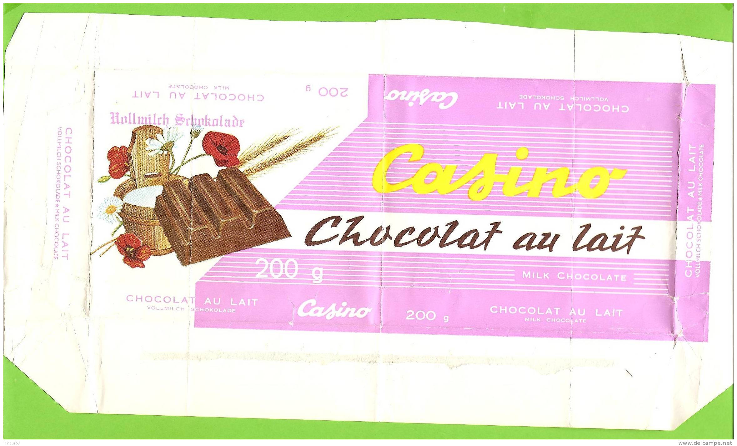 Lot De 2 Emballages Tablettes De Chocolat Au Lait "casino" - 100 G Et 200 G - 2 Scans - Chocolate