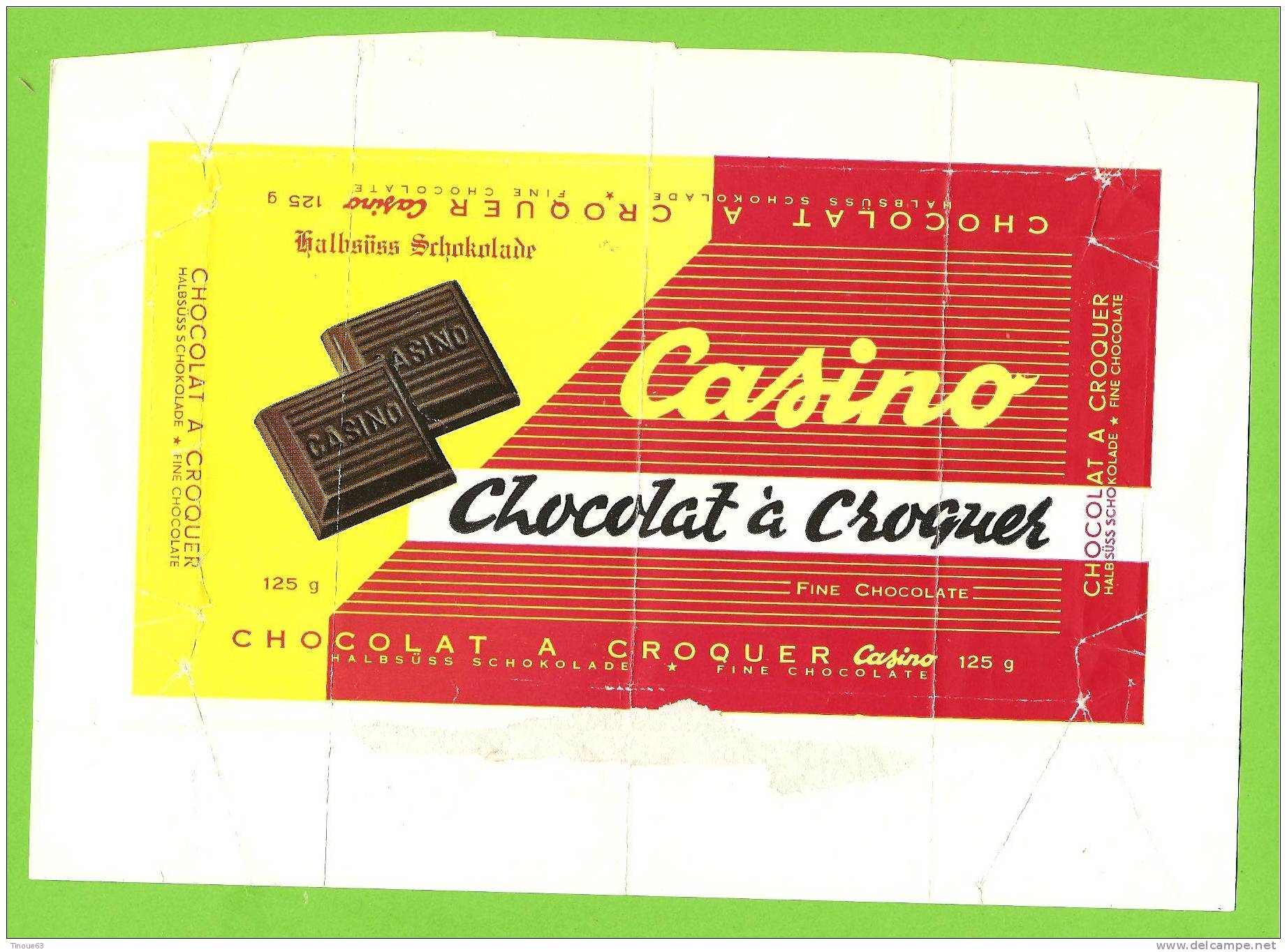 Lot De 2 Emballages Tablettes De Chocolat : A Croquer "casino" Et Au Lait "Excella" (Paris-Clermont-Ferrand-Bordeaux) - Chocolate