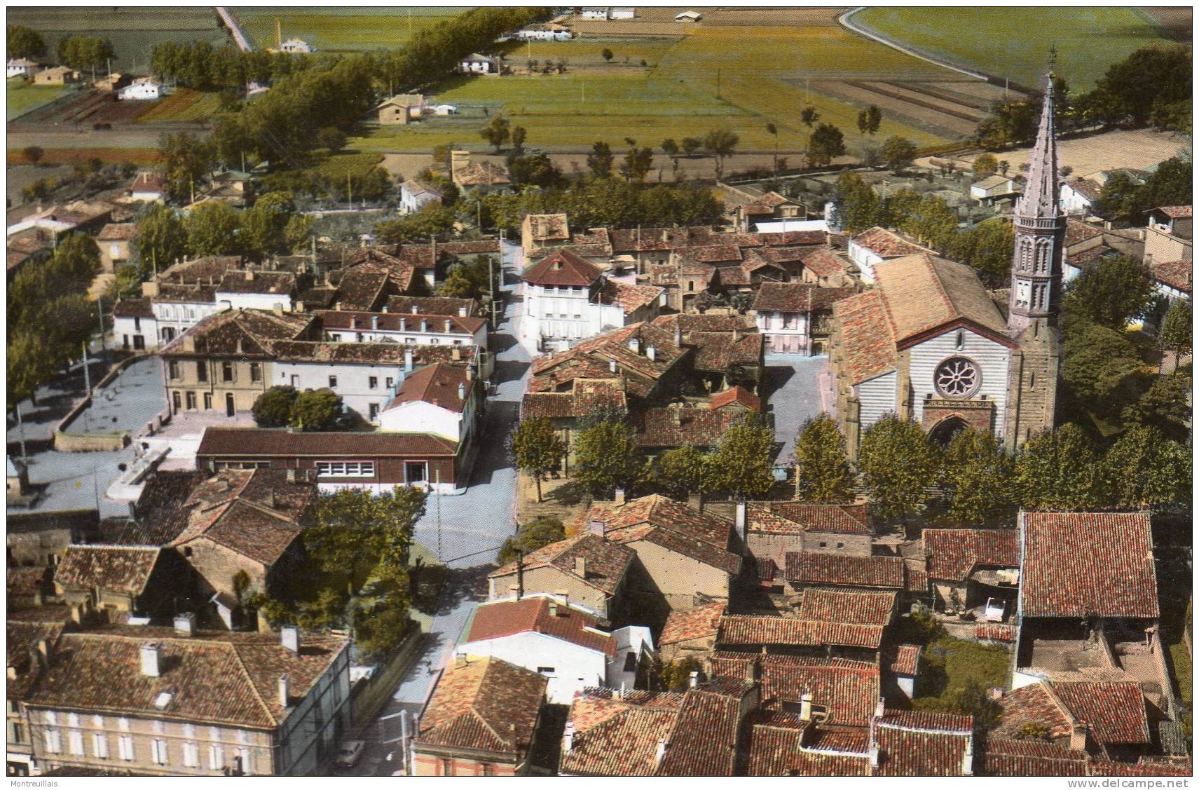 CPSM, GRISOLLES (82), Vue Aérienne, Jamais Voyagée, Légèrement Gondolée Verso Haut - Grisolles