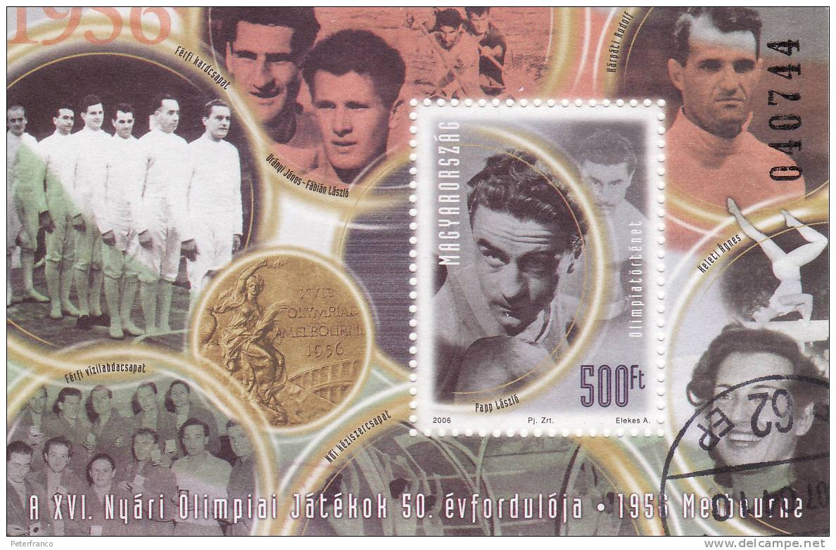 2006 Ungheria -  A 50 Anni Dalle Olimpiadi Melbourne - Summer 1956: Melbourne