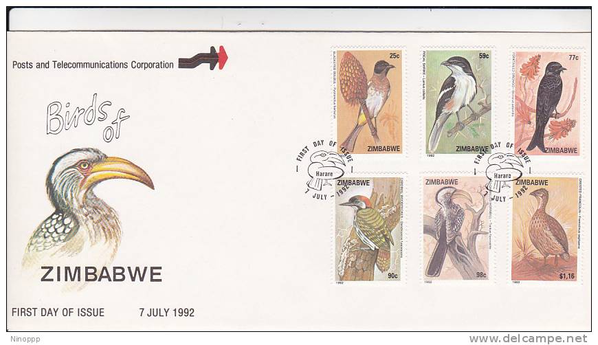 Zimbabwe -1992 Birds FDC - Zimbabwe (1980-...)