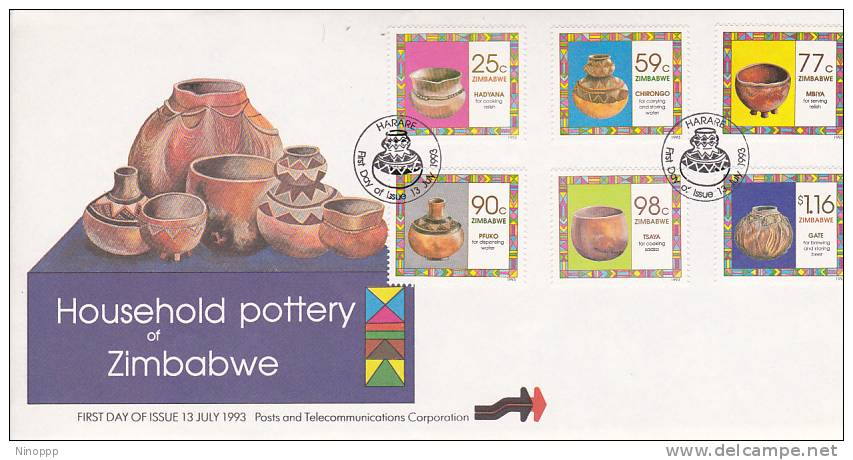 Zimbabwe -1993 Household Pottery FDC - Zimbabwe (1980-...)