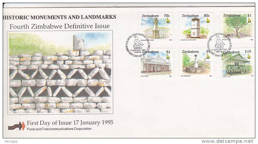 Zimbabwe -1995 4th Definitive  Historic Monuments And Landmarks FDC - Zimbabwe (1980-...)