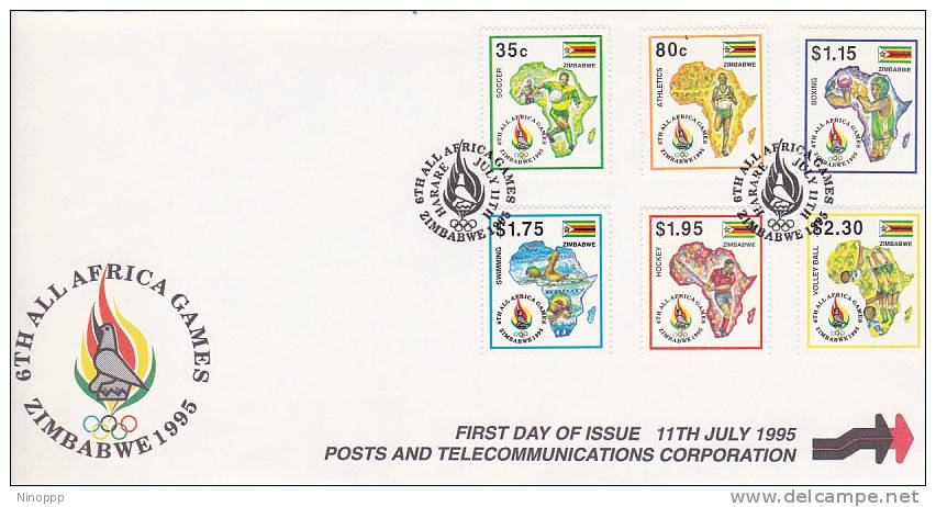 Zimbabwe -1995  6th All Africa Games FDC - Zimbabwe (1980-...)