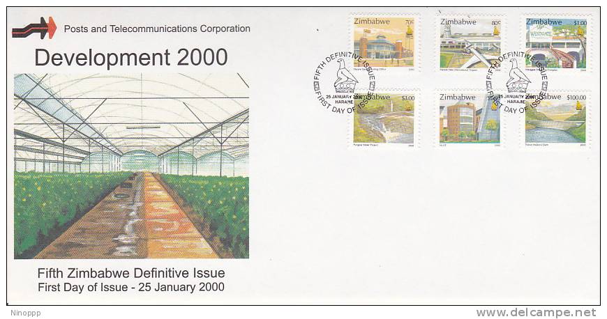 Zimbabwe -2000 5th Definitive Issue Development FDC - Zimbabwe (1980-...)