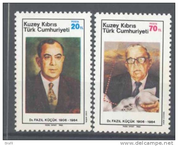 1985 Cipro Turca, Anniversario Morte Kucuk , Serie Completa Nuova (**) - Ongebruikt