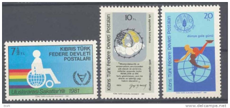 1981 Cipro Turca, Handicappati , Serie Completa Nuova (**) - Unused Stamps