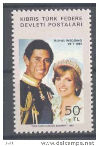 1981 Cipro Turca, Nozze Carlo E Diana , Serie Completa Nuova (**) - Unused Stamps