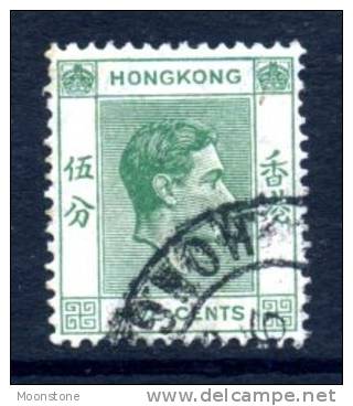 Hong Kong GVI 1938 5c Definitive Value, P. 14, Fine Used - Used Stamps