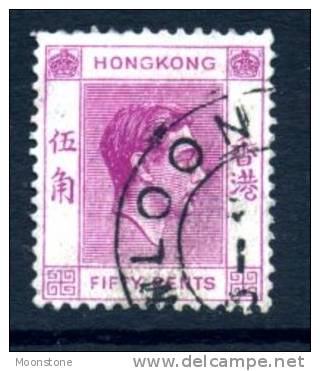 Hong Kong GVI 1938 50c Purple Definitive Value, Fine Used - Usados