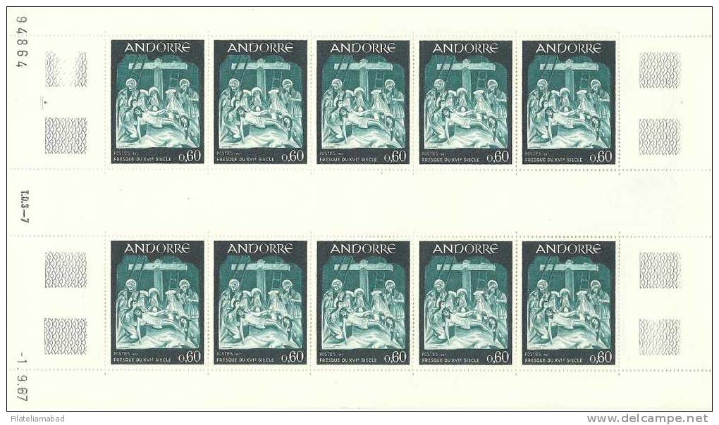 ANDORRA-10 SELLOS HOJAS ENTERAS -YVERT Nº 184/186 PRECIO CATALOGO 43,00 € - Blocks & Sheetlets