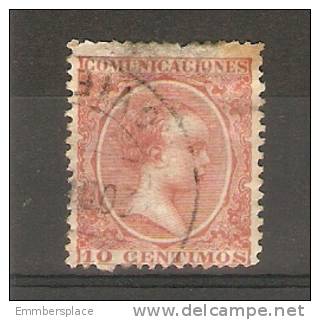 SPAIN - 1889 ALFONSO ISSUE 10c RED USED  SG 291 - Usados