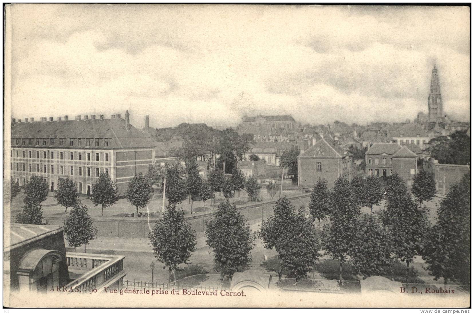 Arras. Boulevard Carnot, Vue Générale.  Ed. B.D. Roubaix, No.90. - Arras