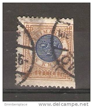 SWEDEN - 1872 ISSUE 1k BLUE & BROWN USED ON PAPER (with Faults) - Oblitérés