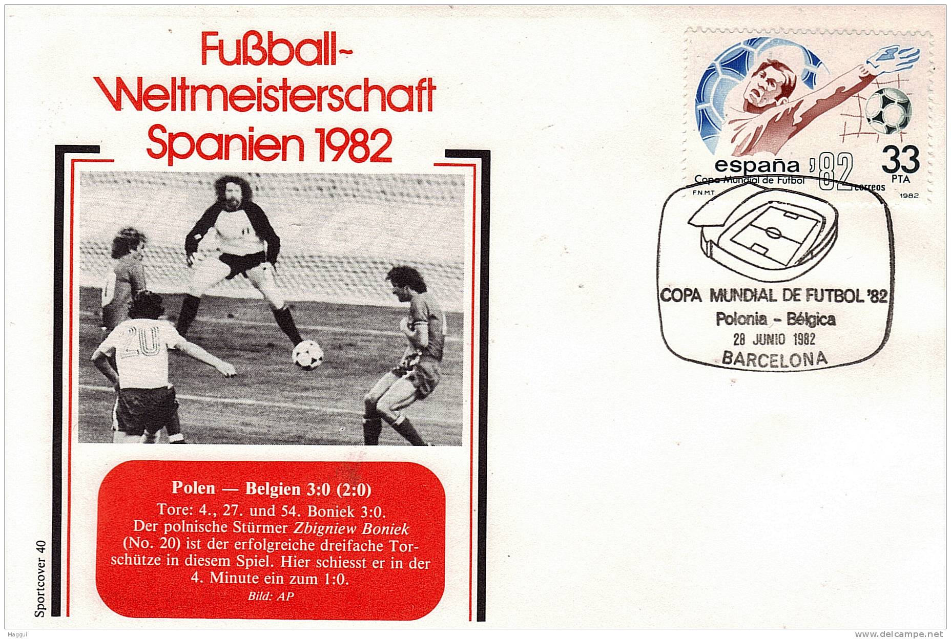 ESPAGNE FDC   ( Barcelone N ° 40)  Cup 1982   Football  Soccer Fussball - 1982 – Spain