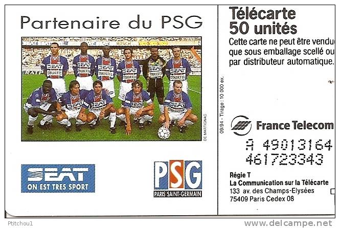 SEAT équipe De Football Saint Germain PSG - Sin Clasificación