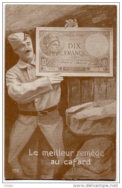 CARTOLINA CON IMMAGINE BANCONOTA FRANCESE FRANCIA CARTAMONETA - Coins (pictures)