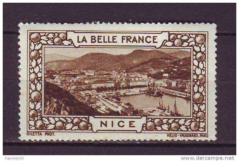 FRANCE. TIMBRE. CINDERELLA. VIGNETTE. BELLE FRANCE. PARIS..............NICE - Turismo (Viñetas)