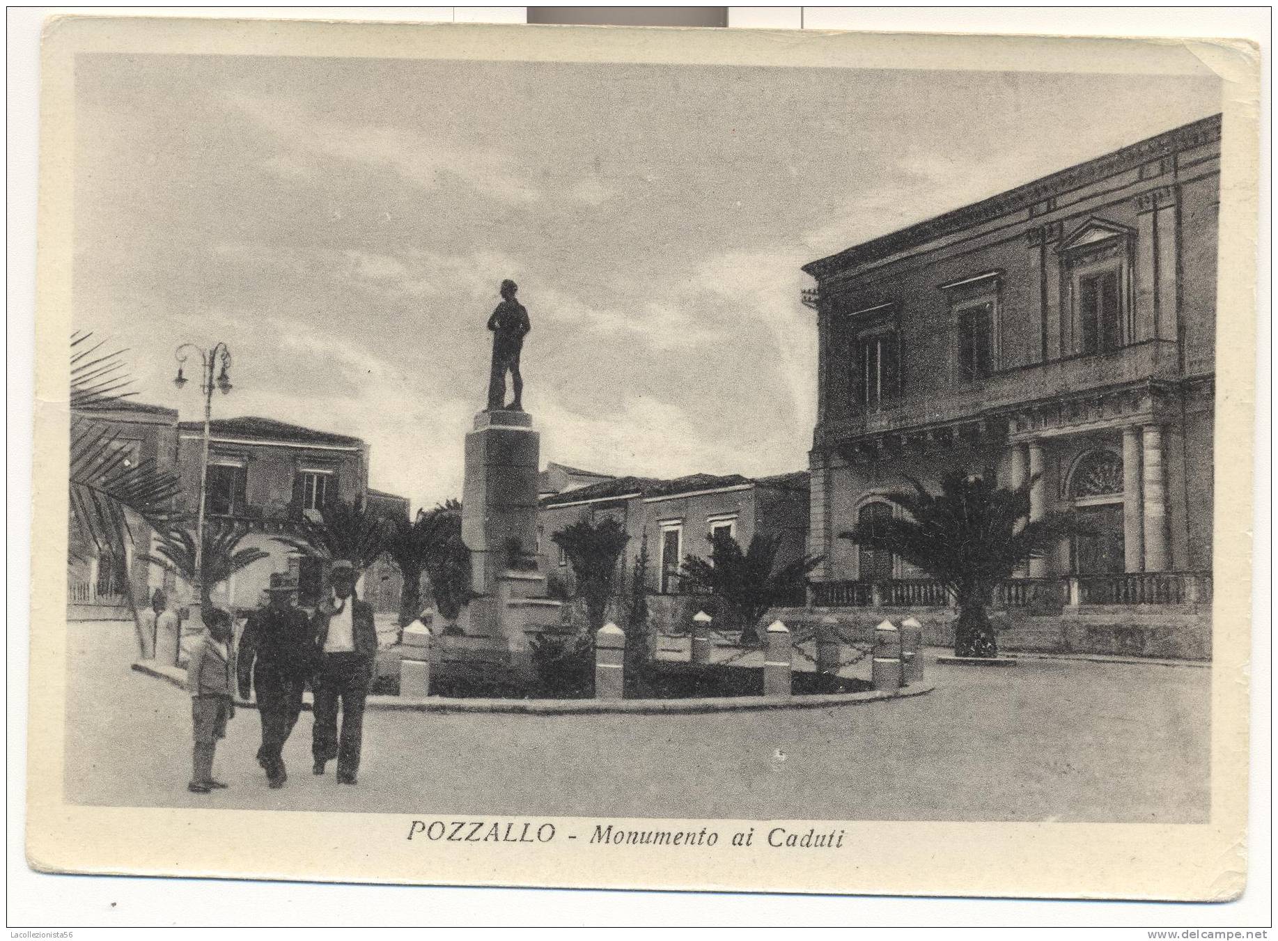 421-POZZALLO(RAGUSA)-MONUMENTO AI CADUTI-ANIMATA-1954-FG - Ragusa