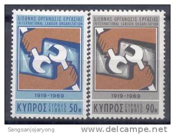 Cyprus Sc322-3 ILO 50th Anniv. - ILO