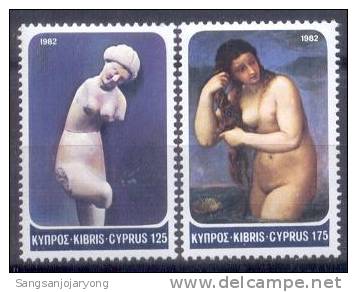 Cyprus Sc577-8 Aphrodite, Nude, Sculpture, Painting, Titian - Desnudos
