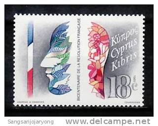 Cyprus Sc726 French Revolution, Bicent. - Rivoluzione Francese