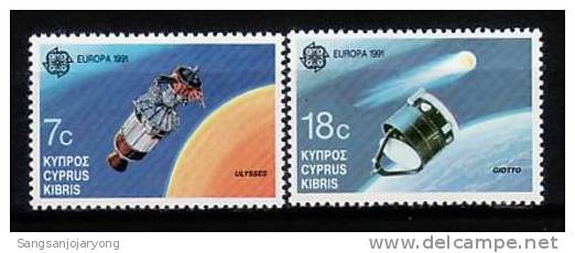 Cyprus Sc779-80 Europa, Space, Spacecraft Ulysses &amp; Giotto - 1991