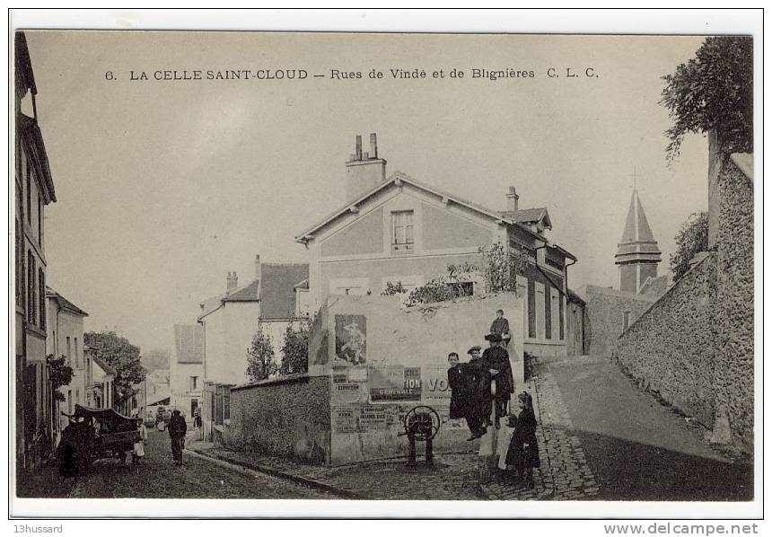 Carte Postale Ancienne La Celle Saint Cloud - Rue De Vindé Et De Blignières - La Celle Saint Cloud