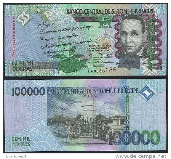 St Thomas & Prince P 69 - 100000 100.000 Dobras 3.6.2005 - UNC - Sao Tome And Principe