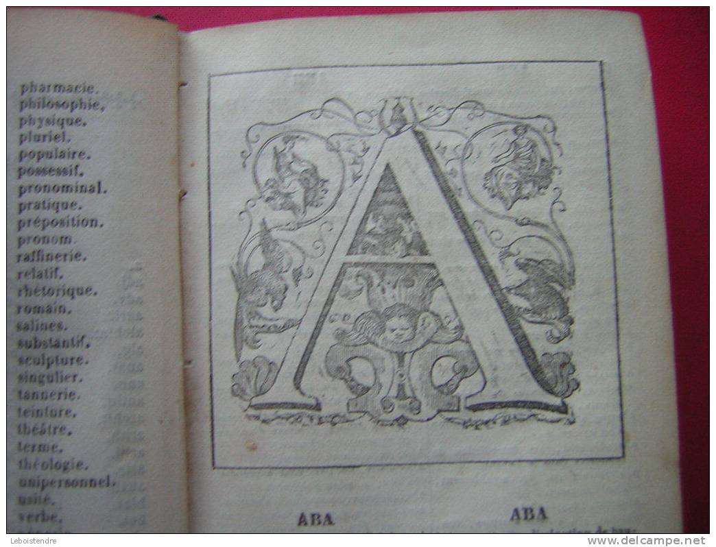 PETIT DICTIONNAIRE FRANCAIS PAR NAPOLEON LANDAIS 1852  VINGT-TROISIEME EDITIONS  LES MOTS DU DICTIONNAIRE DE L´ACADEMIE - Diccionarios