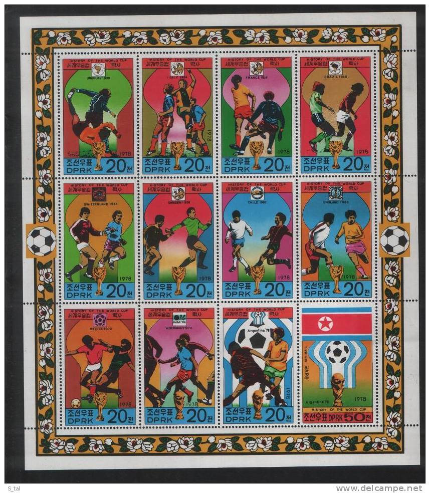 NORTH KOREA  World Cup-78  Sheetlet Of 12 Stamps    MNH - Other & Unclassified