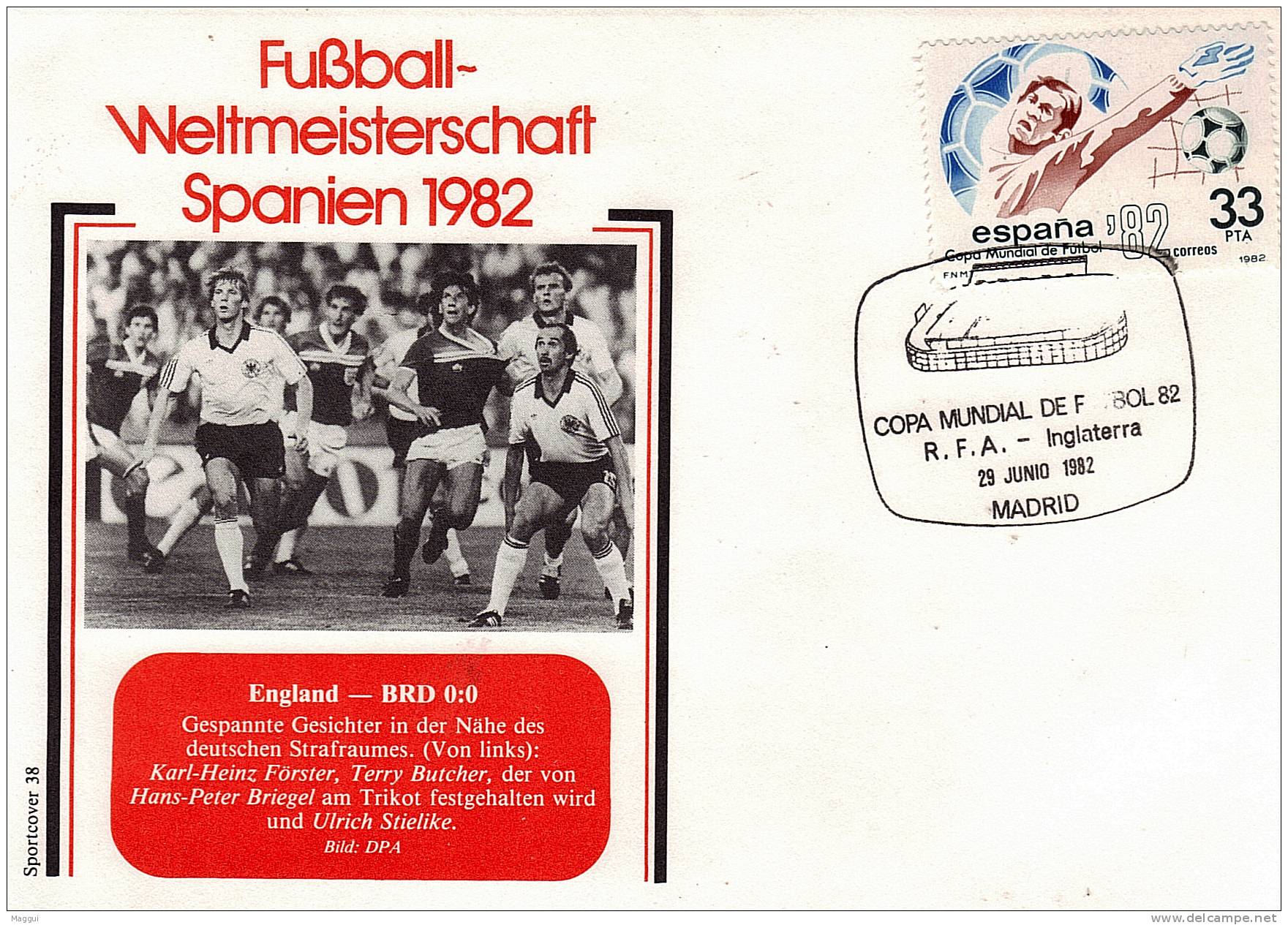 ESPAGNE FDC   ( Madrid  N °  38 )  Cup 1982   Football  Soccer Fussball - 1982 – Spain