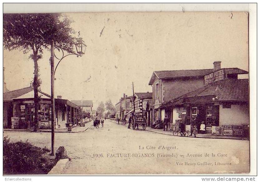 Gironde...33.....Facture. .Biganos...Avenue  De La Gare      ( Voir Scan Et/ou Annotation) - Andere & Zonder Classificatie