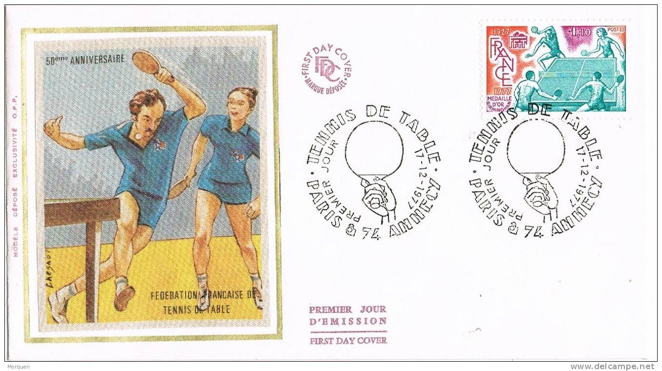 Carta F.D.C. Annency (Francia) 1977. Ping Pong. Tennis De Table - Tischtennis