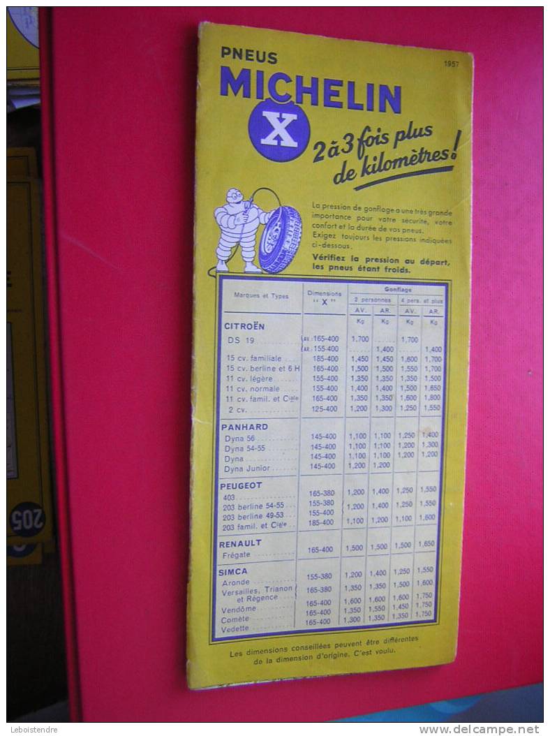 CARTE ROUTIERE MICHELIN N°52-1956/ 1957-LE HAVRE-AMIENS-CARTE AU 200 000 E-1 CM = 2 KM-PUB PNEUS MICHELIN X - Roadmaps