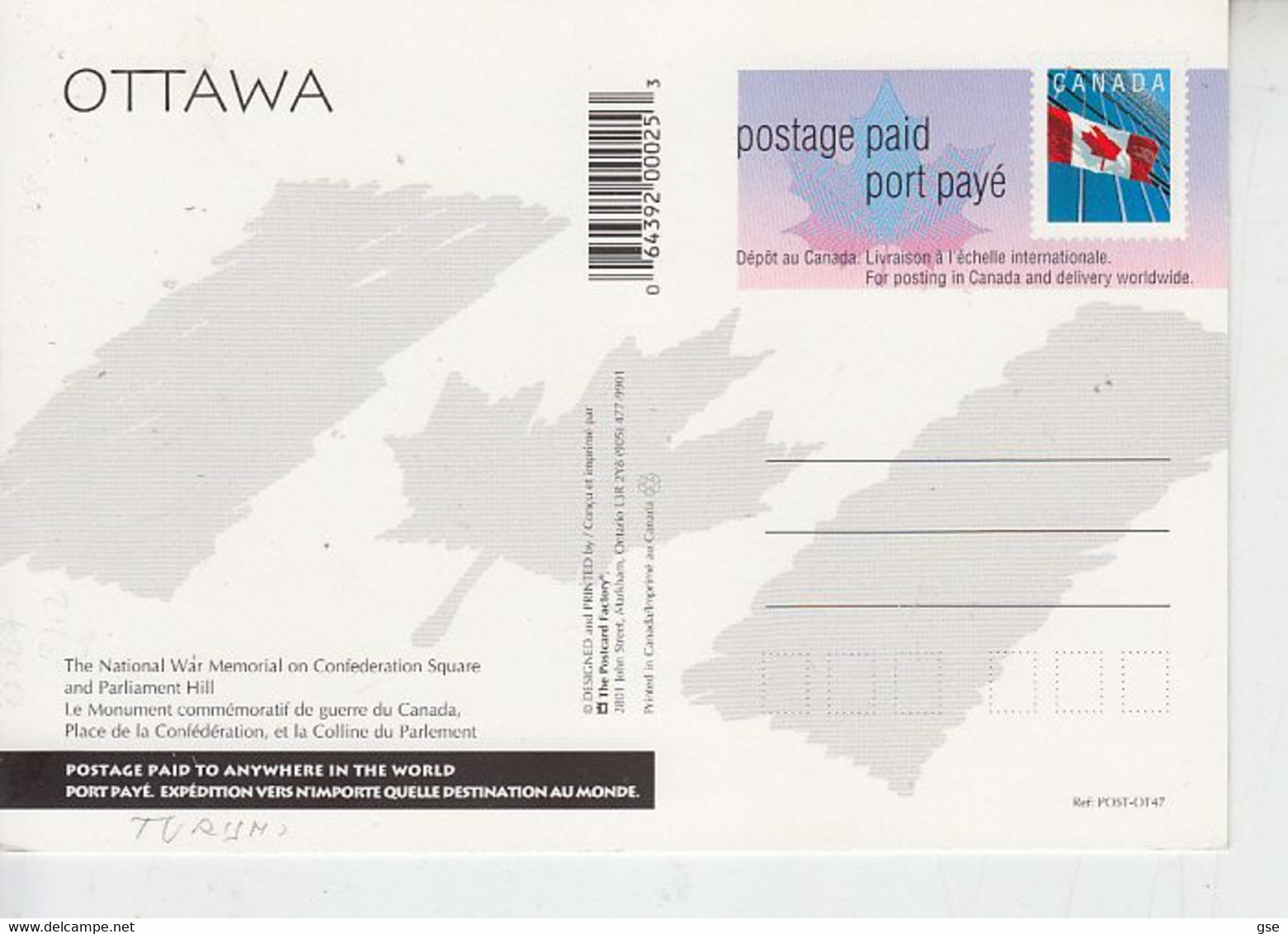 CANADA - Postage Paid - Ottawa - 1953-.... Regering Van Elizabeth II