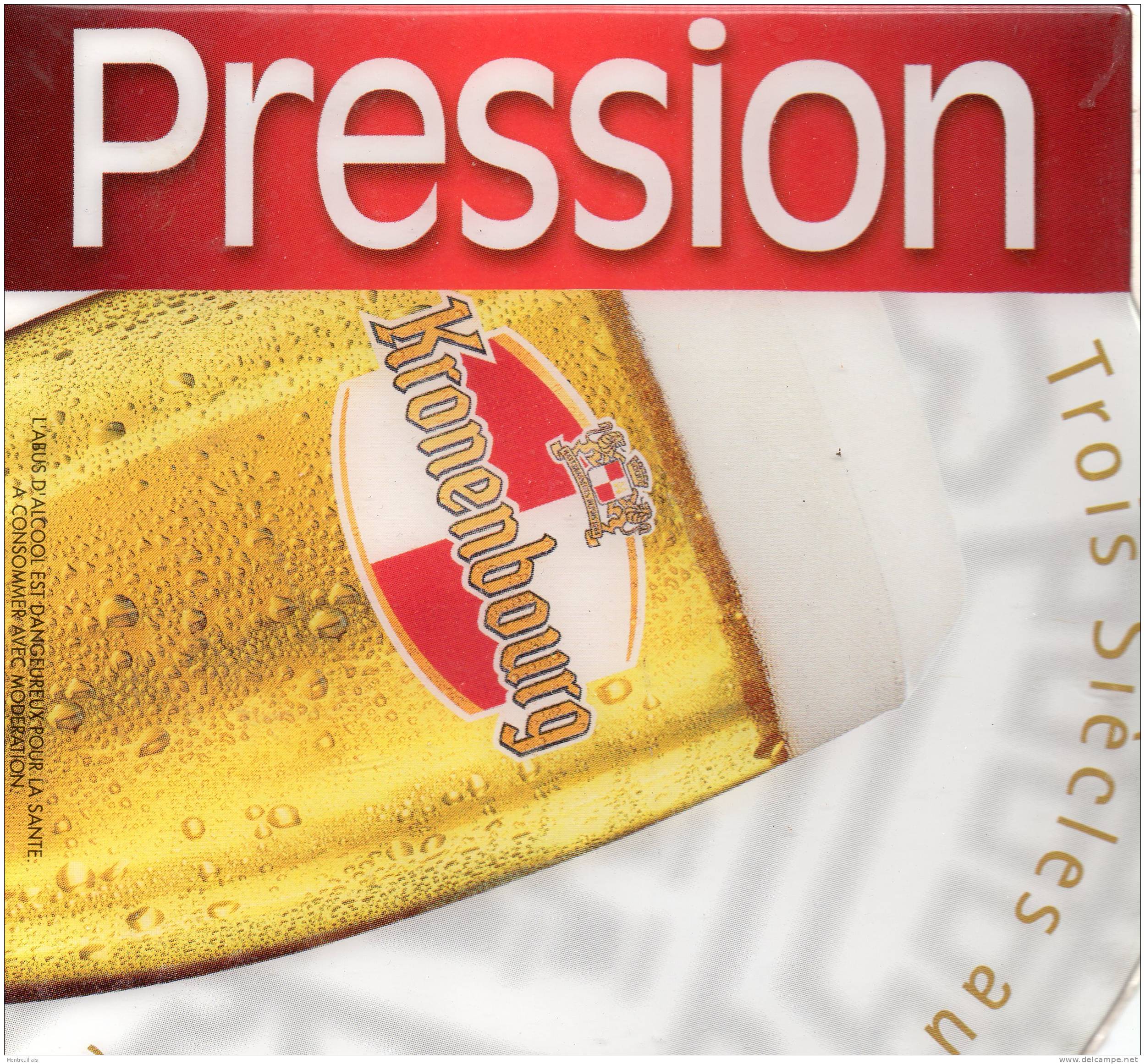 Autocollant Bière Pression  Kronenbourg, Format  21 X 25, 3 Siècles Au Service De La Bière - Autres & Non Classés