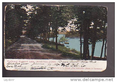 Boulevad Highland Lake, Winsted, Connecticut 1907 - Other & Unclassified