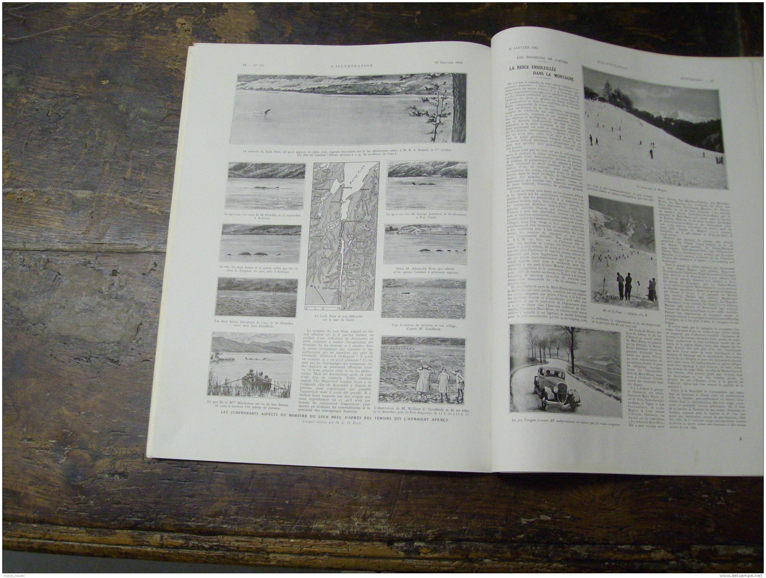 1934 Croisière d' AFRIQUE ; Catastrophe aér.  CORBIGNY ; L' affaire de BAYONNE ; Les phares bretons; Açores ; Loch Ness