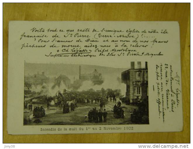 SAINT PIERRE ET MIQUELON-INCENDIE DE LA NUIT DU 1ER AU 2 NOVEMBRE 1902 - Saint-Pierre-et-Miquelon