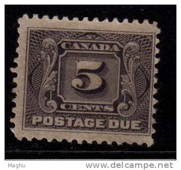 Canada  M Mint No Gum,  1906, 5c Voillet , Postage Due, - Impuestos